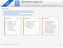 Tablet Screenshot of admitere.ugal.ro